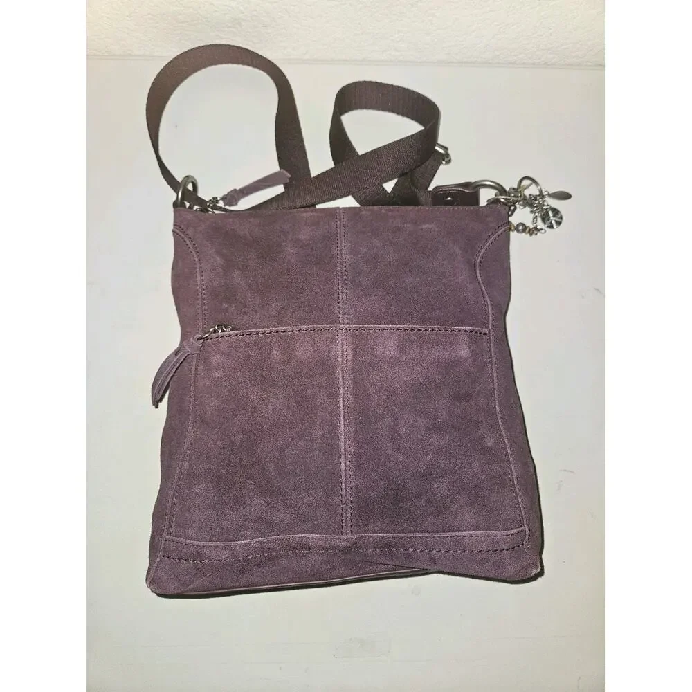 NWOT THE Sak Lucia Suede Leather Crossbody In Aubergine Color 11x12